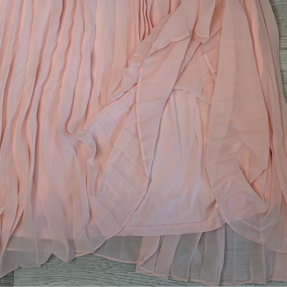 BCBGeneration Smocked Pleated Ruffled Chiffon Dre… - image 6
